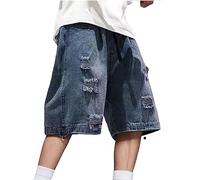 Pantalones cortos para hombre, pantalones cortos holgados Y2K, pantalones vaqueros de gran tamaño, hip hop, skater, pantalones vaqueros, bermudas, pantalones cortos de verano, ropa de calle