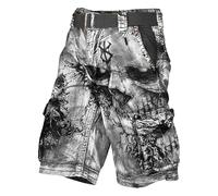 Pantalones cortos para hombres-Pantalones cortos cargo con estampado de mitología para aventuras al libre diseño utilitario de múltiples bolsillos y ajuste holgado ideal para uso diario callejero o e