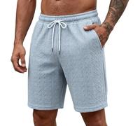 Pantalones Cortos para Hombres-Pantalones Cortos Casuales de Punto para Hombre Largo Medio Ideales Playa Verano confección Tejido Ajuste cómodo combina Camisetas Camisas Chalecos Lavado Separado Uso