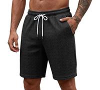 Pantalones Cortos para Hombres-Pantalones Cortos Casuales de Punto para Hombre Largo Medio Ideales Playa Verano confección Tejido Ajuste cómodo combina Camisetas Camisas Chalecos Lavado Separado Uso