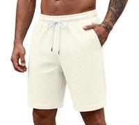 Pantalones Cortos para Hombres-Pantalones Cortos Casuales de Punto para Hombre Largo Medio Ideales Playa Verano confección Tejido Ajuste cómodo combina Camisetas Camisas Chalecos Lavado Separado Uso