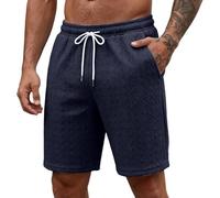 Pantalones Cortos para Hombres-Pantalones Cortos Casuales de Punto para Hombre Largo Medio Ideales Playa Verano confección Tejido Ajuste cómodo combina Camisetas Camisas Chalecos Lavado Separado Uso
