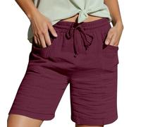Pantalones cortos para mujer con pierna recta, corte holgado, pantalones de moda informales para el día a día, versátiles, combinables con camisetas, ideales para primavera, fáciles de limpiar