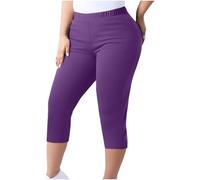 Pantalones cortos para mujer, gorditos 3/4, pantalones de yoga, elásticos, ligeros, elegantes, pantalones de jogging, monocolor, opacos, deportivos, hasta la rodilla, cómodos pantalones capri, Pp2