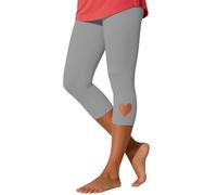 Pantalones cortos para mujer, leggings 3/4 con estampado de corazón, pantalones capri, cintura elástica, pantalones deportivos moldeadores de figura, pantalones de yoga de poliéster y elastano, varios