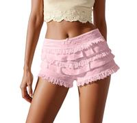 Pantalones cortos para mujer Lindo Volante Encaje Calabaza Seductor Boyshorts Pañal Medias Pettipants, rosa, M