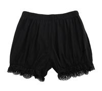 Pantalones Cortos para Niña Short Pour Fille À Porter Au Quotidien Avec Bordure En Ntelle Confortable Coupe Ample Sous-Vêtement D'Été Fin Et Respirant Pour La Maison 4 À 16 ANS (Black 11-12 Years)