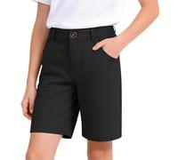 Pantalones cortos para niñas, pantalones cortos casuales, cintura de tirar, ajuste fácil, bolsillos, diseño de utilidad, pantalones fáciles para niños, para entrenadores, camisetas, sudaderas con
