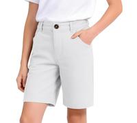 Pantalones cortos para niñas, pantalones cortos casuales, cintura de tirar, ajuste fácil, bolsillos, diseño de utilidad, pantalones fáciles para niños, para entrenadores, camisetas, sudaderas con
