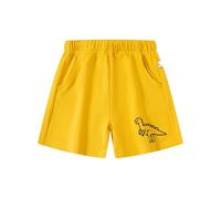 Pantalones cortos para niños con estampado de dinosaurios, cintura elástica, cómodos, deportivos, para actividades al aire libre diarias, amarillo, 18-24 meses