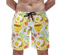 Pantalones Cortos Patrón De Bebida De Sándwich De Aguacate Shorts De Baño Transpirable Swim Trunks Ajustable Bañador Hombre para Viajes Correr Piscina S