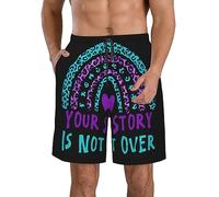 Pantalones Cortos Quédate Tu Historia No Ha Terminado Concientización Nacional sobre La Prevención del Suicidio Swim Trunks Elástico Shorts De Baño Cómodo Short Deportivo para Playa Piscina M