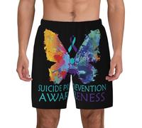 Pantalones Cortos Sensibilización sobre La Prevención del Suicidio Short Deportivo Elásticos Shorts De Baño Cómodo Swim Trunks para Viajes Piscina Correr S