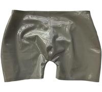 Pantalones Cortos Sexis De Látex Natural Para Hombre, Ropa Interior De Goma Fetiche, Boxers,Plata,XS