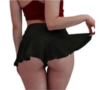 Pantalones cortos sexy con volantes para mujer, de gasa, para bailar, pantalones cortos de rave, eróticos, bragas hipsters, ropa interior, srunch Butt, cintura alta, pantalones calientes