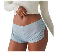 Pantalones Cortos Sexy para Mujer Cintura Baja Abertura Lateral Pantalones Cortos Pe Verano Pantalón Corto de Pijama Ajustados Pantalon de Pijama para Salón Ropa Pe Dormir Pantalones Cortos Mujer