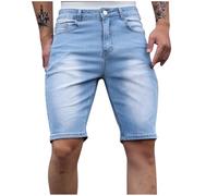 Pantalones Cortos Vaquero Hombre Verano Casual Jeans Elástico Pantalones Corto Short Moda Roto Deporte Slim Fit Talla Grande Retro Pantalones Cortos Vaquero 2025