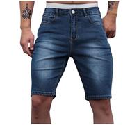 Pantalones Cortos Vaquero Hombre Verano Casual Jeans Elástico Pantalones Corto Short Moda Roto Deporte Slim Fit Talla Grande Retro Pantalones Cortos Vaquero