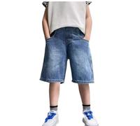 Pantalones Cortos veraniegos para niños con Cintura elástica Estilo Informal y cómodo para Actividades al Libre para Diario y escola (Blue, 4-5 Years) #233