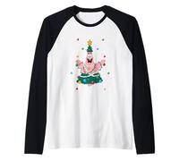 Pantalones Cuadrados Oficiales de Bob Esponja Patricio de Navidad Camiseta Manga Raglan