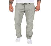 Pantalones de algodón y lino para hombre, ligeros, cómodos, pantalones de playa de verano, color sólido, cintura elástica, pantalones para yoga y descanso, gris, M