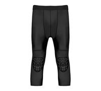 Pantalones de baloncesto con rodilleras, pantalones de compresión 3/4, leggings de entrenamiento, pantalones capri, pantalones de béisbol, rugby, mallas de fútbol, Negro, S