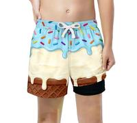 Pantalones de Baño Veraniegos para Niño con Cintura Alta Diseño Cómodo y Ajuste Holgado Ideal para Edades Entre 5 y 13 Años (Mint Green-c, 5-6 Years)