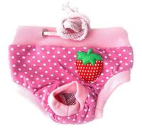 Pantalones de cachorro de perro para mascotas, fisiológicos, higiénicos, calzoncillos cortos, ropa interior de pañales, pañales para perros hembras (rosa, M)