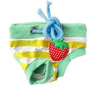 Pantalones de cachorro de perro para mascotas, fisiológicos, higiénicos, calzoncillos cortos, ropa interior de pañales, pañales para perros hembras (amarillo, M)