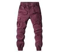 Pantalones de carga de algodón para hombre - Ajuste atlético con múltiples bolsillos con cremallera, pantalones de trabajo para entrenamiento al aire libre, pantalones de trabajo duraderos, ropa de