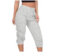 Pantalones de carga genéricos para mujer verano - Pantalones de carga para mujer verano - Corsario con varios bolsillos para pantalones de corte ajustado, leggings transpirables para exterior