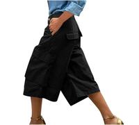 Pantalones de carga para mujer 3/4 pantalones cortos de verano de gran tamaño, Capri transpirable para correr, fitness, yoga, pantalones cortos de cintura alta 3/4 pantalones de chándal Pantacourt