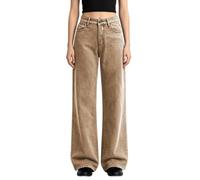Pantalones de carga para mujer, talla alta, color gris, flaco, para mujer, ancho, negro, vaqueros, pantalones bajos, campana, para trabajo, ajustados, versátiles, Trouser Oversized, caqui, M