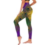 Pantalones de carnaval con lentejuelas informales, divertidos leggings para mujer, estampado de carnaval, cintura alta, leggings deportivos casuales, verde, XXL
