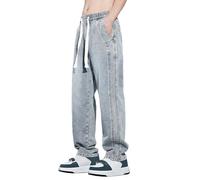 Pantalones de chándal anchos de algodón para hombre, pantalones vaqueros holgados para hombre, tallas grandes, elásticos, transpirables, pantalones de tela vintage con bolsillos, pantalones de trabajo