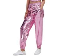 Pantalones de chándal brillantes para mujer, efecto mojado, cargo, holograma, hip hop, pantalones de chándal de cintura alta, pantalones de baile, fiestas, discotecas, discotecas, fiestas, clubs, O
