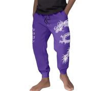 Pantalones de chándal con estampado de dragón para hombre, pantalones de chándal holgados con cordón, estilo chino, pantalones de chándal tradicionales, pantalones largos de deporte, pantalones de