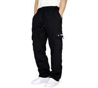 Pantalones De Chándal De Hombre Transpirable Pantalones Correr Pantalones Ligero Deporte Cintura Elástica Baggy Pantalones Trabajo Moda Casual Sudaderas Recta Corte Holgado, A-le negro, 3XL