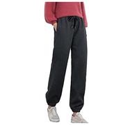 Pantalones de chándal estables para mujer, pantalones deportivos de corte atlético, pantalones sólidos Lesiure Sport, pantalones de viscosa, ligeros, Negro , M