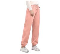 Pantalones de chándal estables para mujer, pantalones deportivos de corte atlético, pantalones sólidos Lesiure Sport, pantalones de viscosa, ligeros, Rosa., M