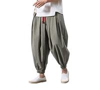 Pantalones de chándal estilo japonés, pantalones harén para hombre, pantalones informales, pantalones de lino, pantalones deportivos holgados, pantalones de chándal para hombre, pantalones japoneses