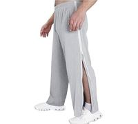 Pantalones De Chándal For Hombre con Cremallera Completa Y Botones Abiertos, Casuales Hebilla, Moda Urbana(Gray,XXL)