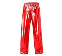 Pantalones de chándal grandes y grandes para hombre formal Slanted recto tubo sólido color cómodo y transpirable al aire libre diario al aire libre moda pantalones moneda abuela, rojo, 3XL