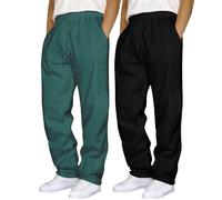 Pantalones de chándal holgados para hombre, paquete de 2 unidades, pantalones deportivos de gran tamaño, holgados, pantalones chinos, tallas grandes, pantalones cargo con cordón, pantalones de