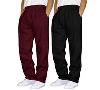 Pantalones de chándal holgados para hombre, paquete de 2 unidades, pantalones deportivos de gran tamaño, holgados, pantalones chinos, tallas grandes, pantalones cargo con cordón, pantalones de