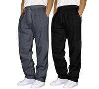 Pantalones de chándal holgados para hombre, paquete de 2 unidades, pantalones deportivos de gran tamaño, holgados, pantalones chinos, tallas grandes, pantalones cargo con cordón, pantalones de