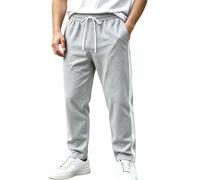 Pantalones de chándal informales para hombre con pierna recta, cintura elástica lateral para combinar de forma versátil con camiseta o camisa, ideal para el día a día, tiempo libre, adecuado para