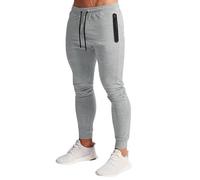 Pantalones de chándal largos para hombre, pantalones de deporte con cremallera, pantalones de chándal transpirables, para el tiempo libre, correr, fitness, entrenamiento, joggers, ajustados, cargo