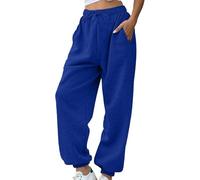 Pantalones de chándal largos para mujer, pantalones deportivos para otoño/invierno, cálidos, cintura alta, cintura alta, pantalones de entrenamiento, monocolor, elásticos, ligeros, pantalones de