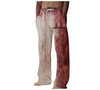 Pantalones de chándal ligeros para hombre, holgados, cómodos, para correr, horror, salpicaduras de sangre, largos, problemas, resueltos y sangrientos, estampado deportivo, estampado sangriento, ropa